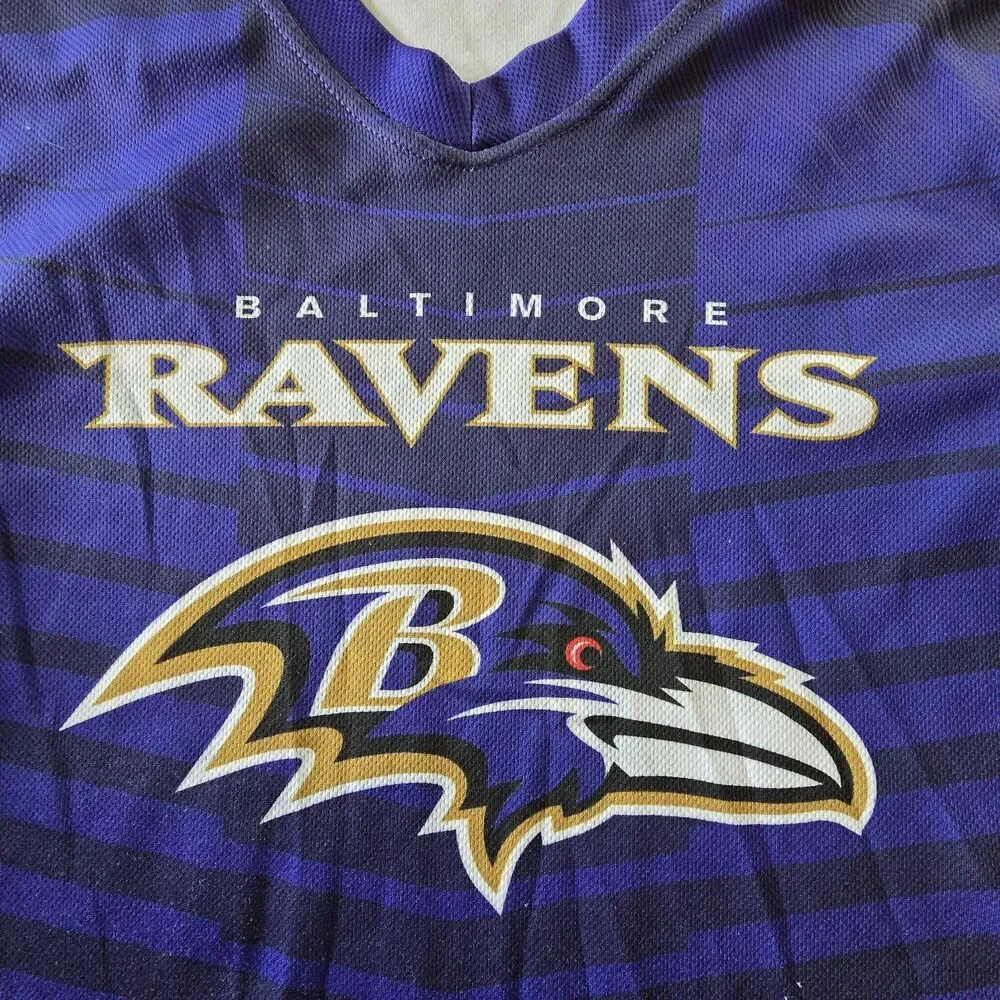 Baltimore Ravens NFL Flag Football Jersey Purple Black Striped Youth XL